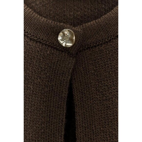 ZARA FRINGED KNIT CARDIGAN WITH BUTTON - Picture 9 of 9